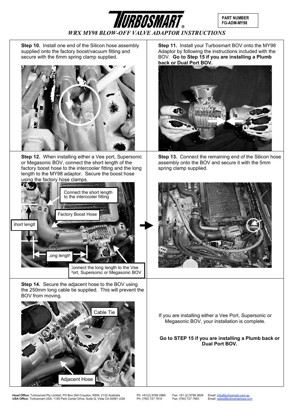 Wrx my98 blow-off valve adaptor instructions | Turbosmart BOV ADAPTERS - Subaru WRX MY98 User Manual | Page 4 / 6