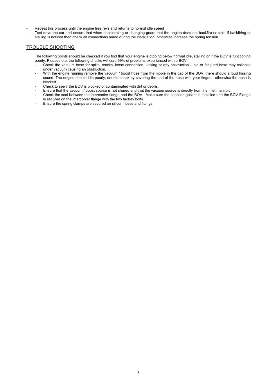 Turbosmart BOV ADAPTERS - Ford Falcon XR6 Turbo User Manual | Page 3 / 4