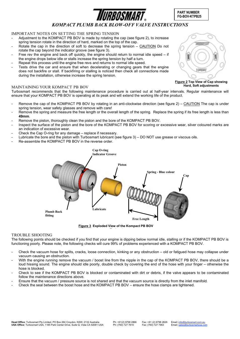 Kompact plumb back blow-off valve instructions | Turbosmart BLOW OFF VALVES - Plumb Back – Kompact User Manual | Page 2 / 3