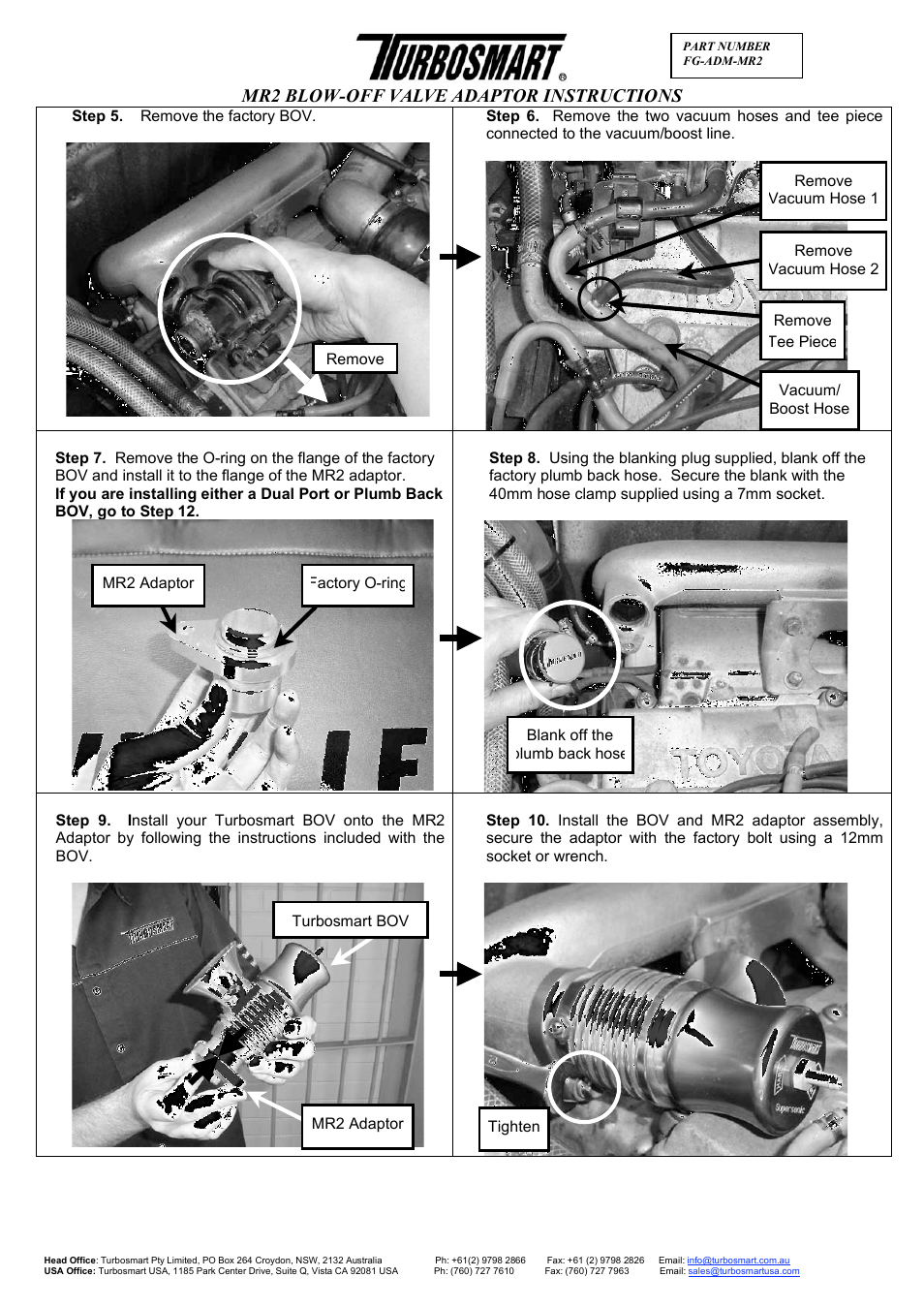 Mr2 blow-off valve adaptor instructions | Turbosmart BOV ADAPTERS - Toyota MR2 User Manual | Page 2 / 4