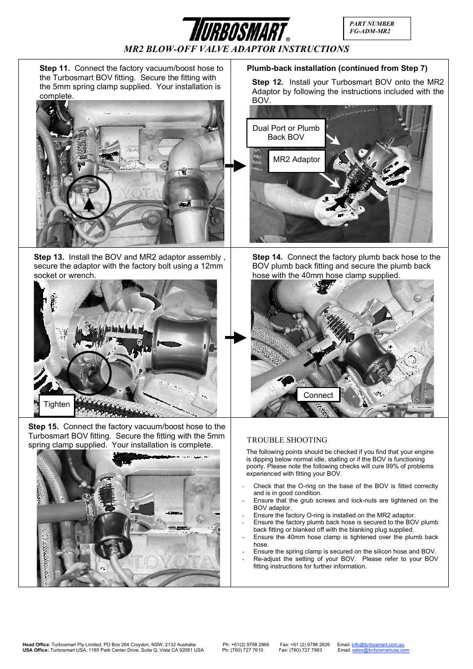 Mr2 blow-off valve adaptor instructions | Turbosmart BOV ADAPTERS - Toyota MR2 User Manual | Page 3 / 4