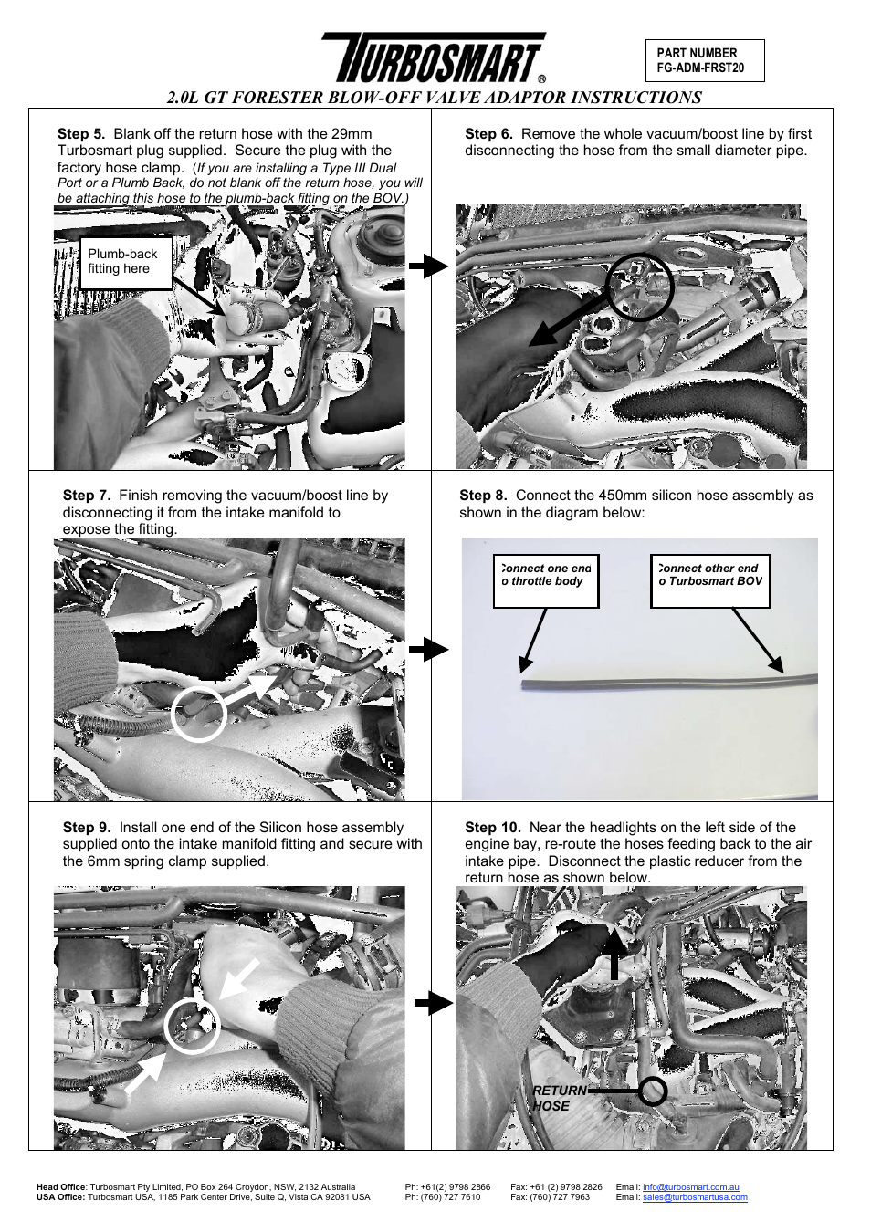 0l gt forester blow-off valve adaptor instructions | Turbosmart BOV ADAPTERS - Subaru Forester 2.0 User Manual | Page 2 / 5