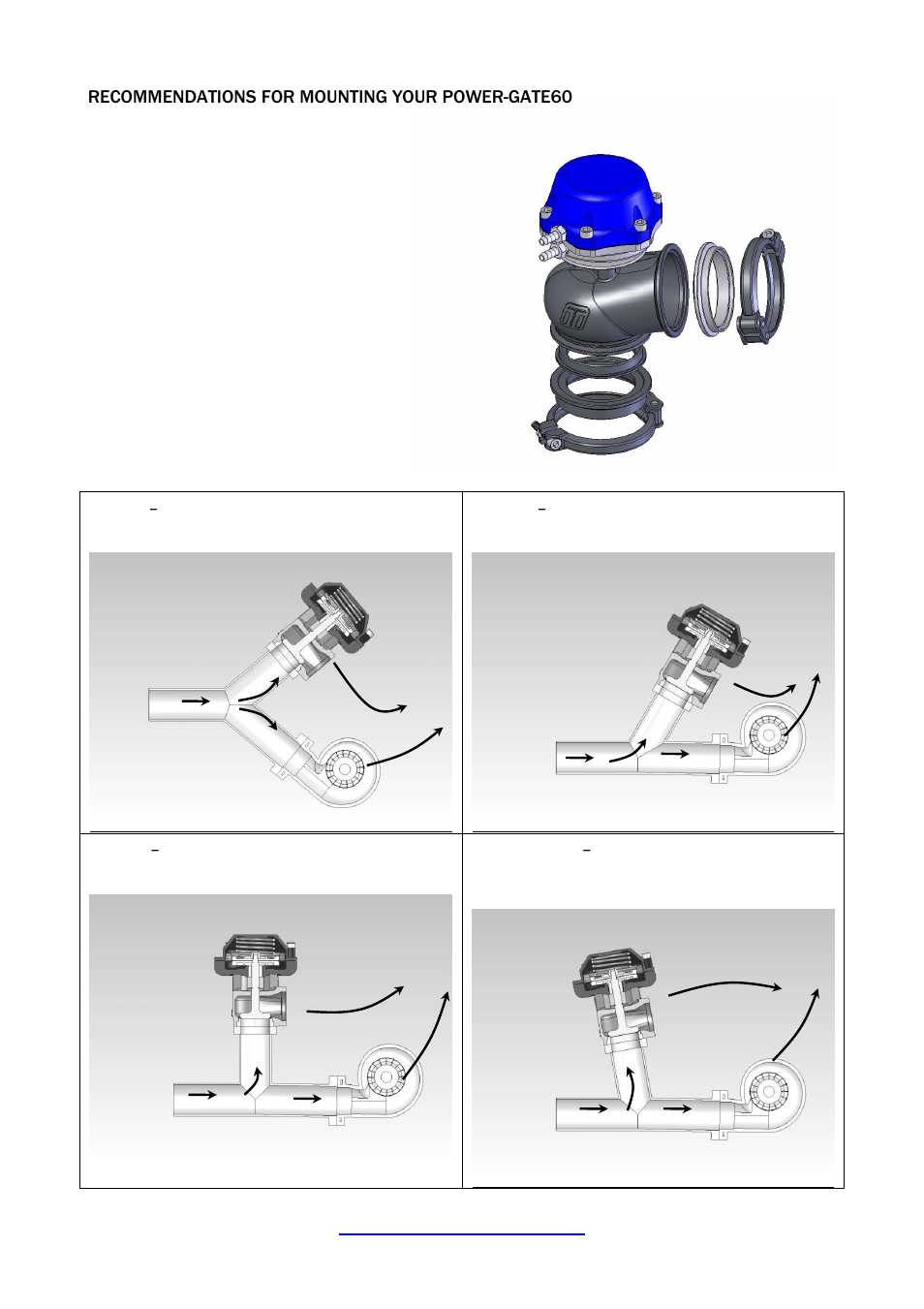 Recommendations for mounting your power-gate60 | Turbosmart WASTEGATES – EXTERNAL - Power-Gate 60 User Manual | Page 2 / 8