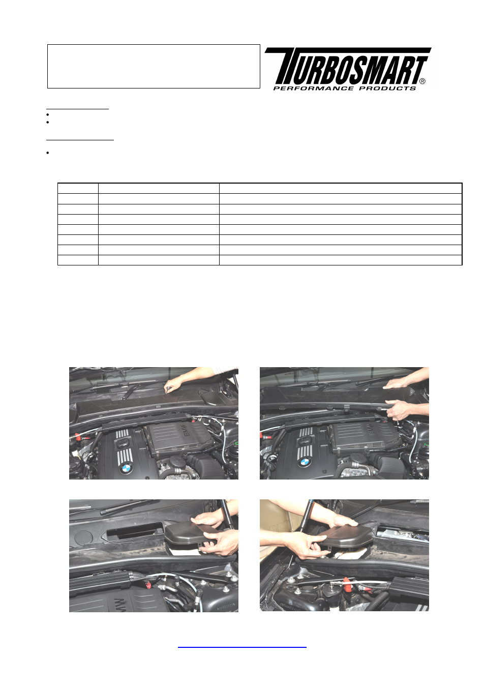 Turbosmart BLOW OFF VALVES - BMW Dual Port_Plumb Back Kompact Kit. BMW 135i, 335i, 535i and Z4 (N54 twin turbo 3.0L) – Kompact User Manual | 6 pages