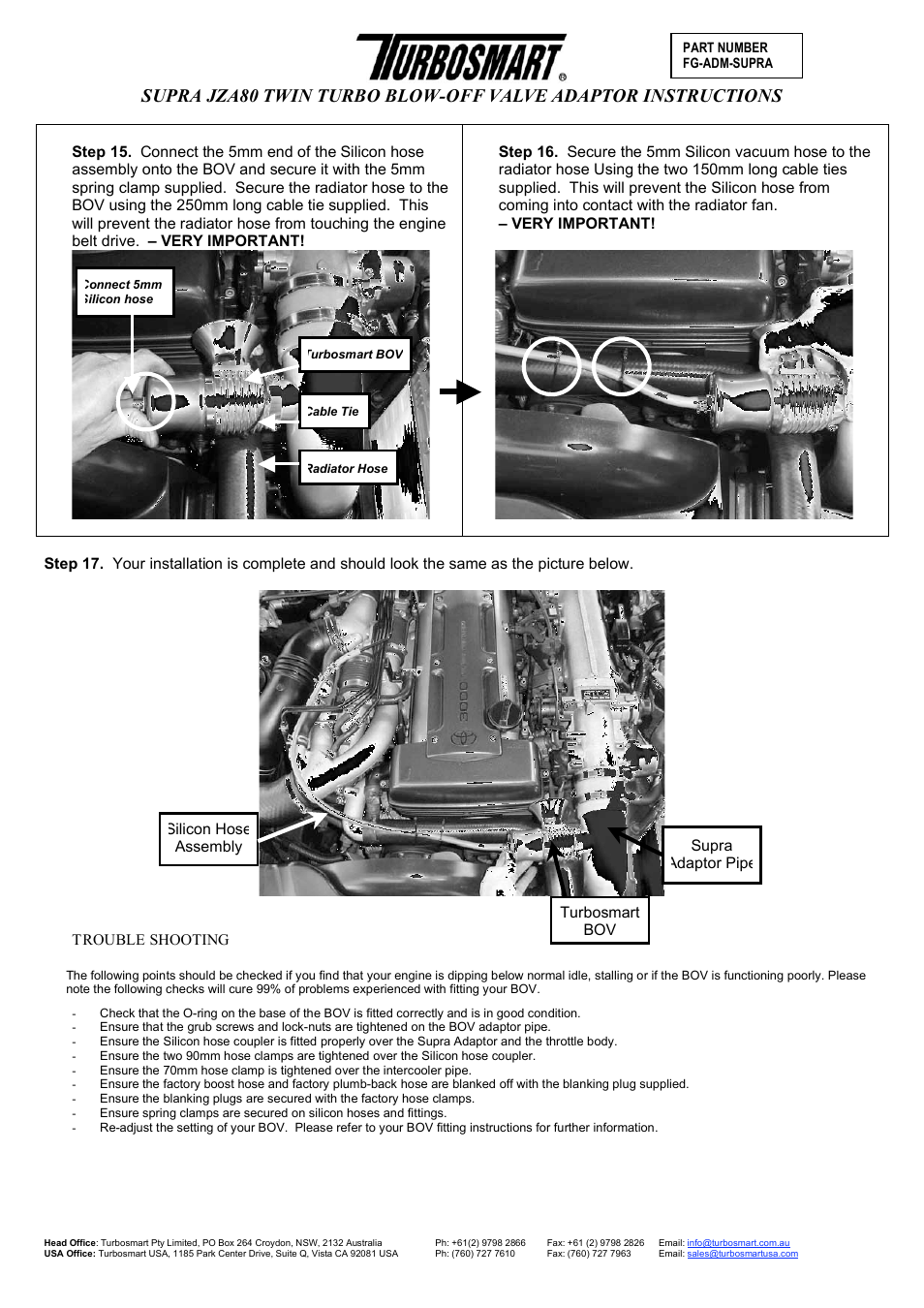 Turbosmart BOV ADAPTERS - Toyota Supra – Twin Turbo User Manual | Page 5 / 6