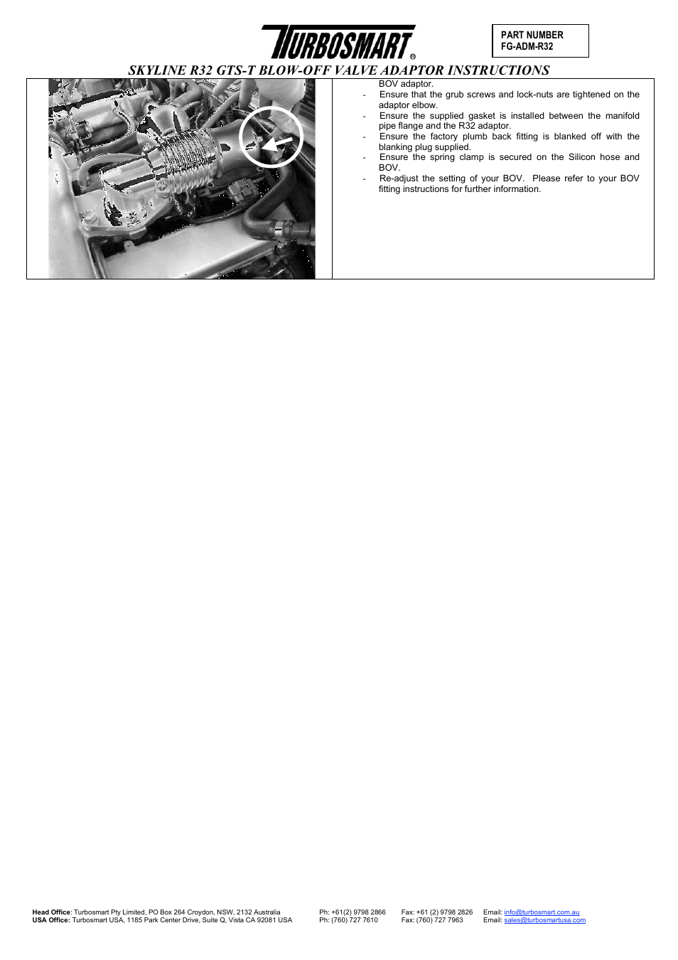 Turbosmart BOV ADAPTERS - Nissan Skyline R32 User Manual | Page 3 / 4