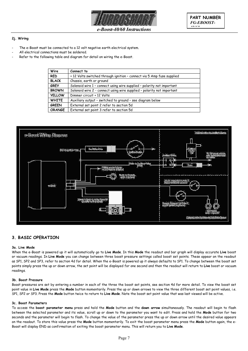 E-boost-40/60 instructions | Turbosmart BOOST CONTROLLERS – ELECTRONIC - e-Boost1 (2002-05) – Complete User Manual User Manual | Page 7 / 13