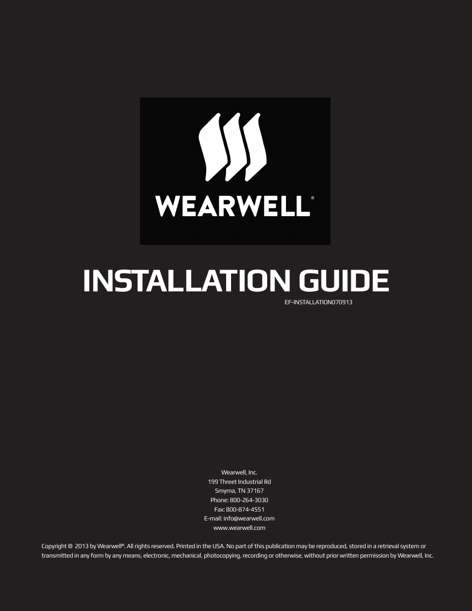Installation guide | Wearwell 558 ERGODECK COMFORT OPEN - Installation Guide User Manual | Page 6 / 6