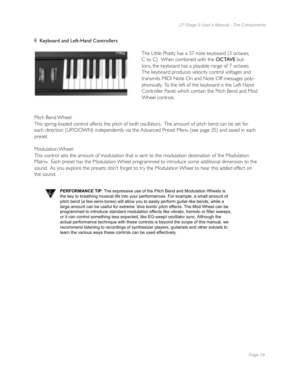 Moog Music Little Phatty Stage II User Manual | Page 17 / 76