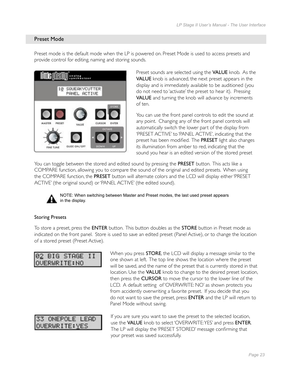 Moog Music Little Phatty Stage II User Manual | Page 21 / 76