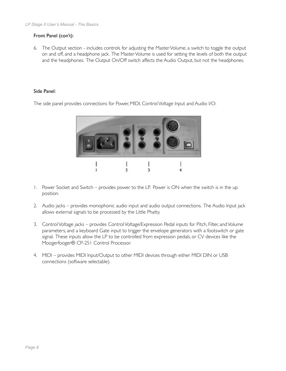 Moog Music Little Phatty Stage II User Manual | Page 6 / 76