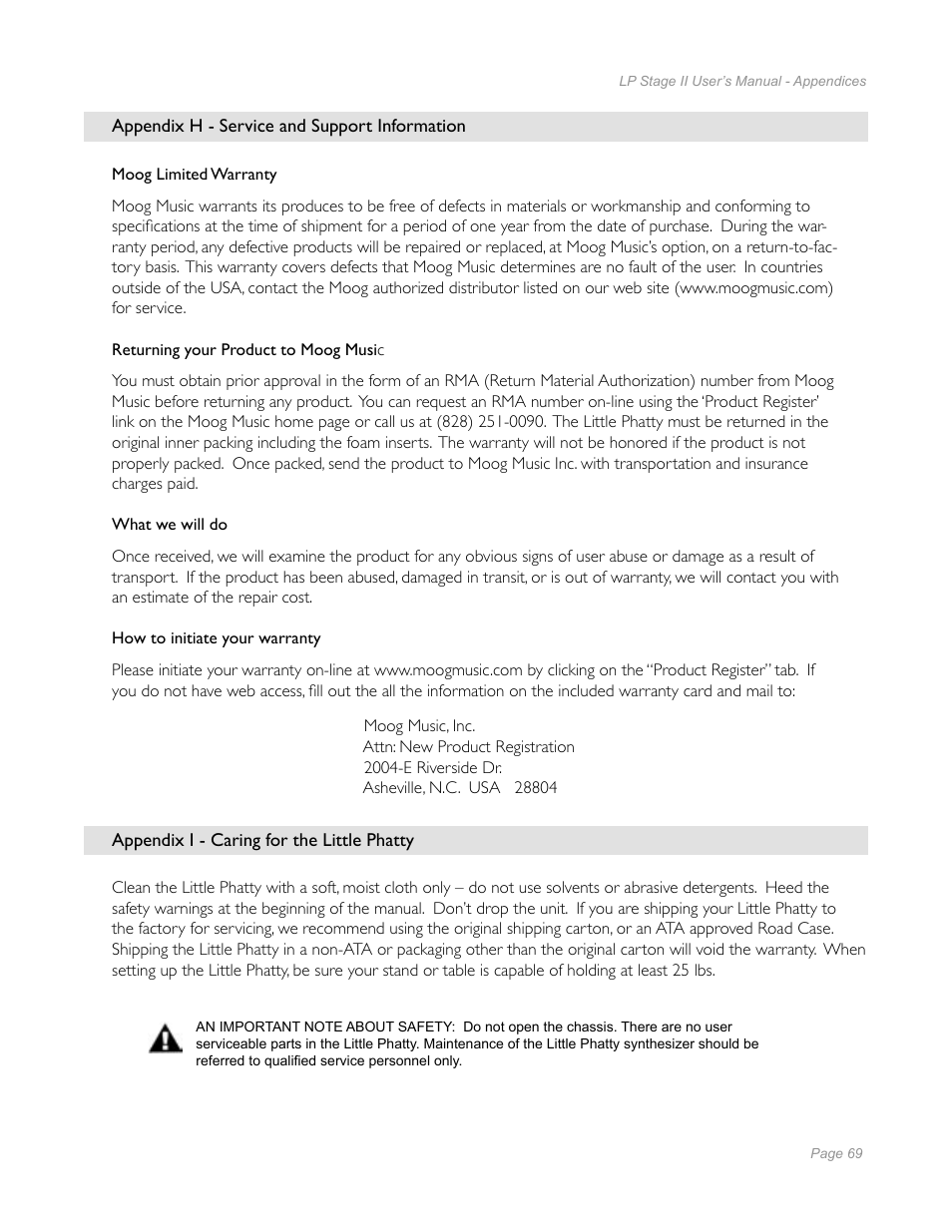Moog Music Little Phatty Stage II User Manual | Page 67 / 76