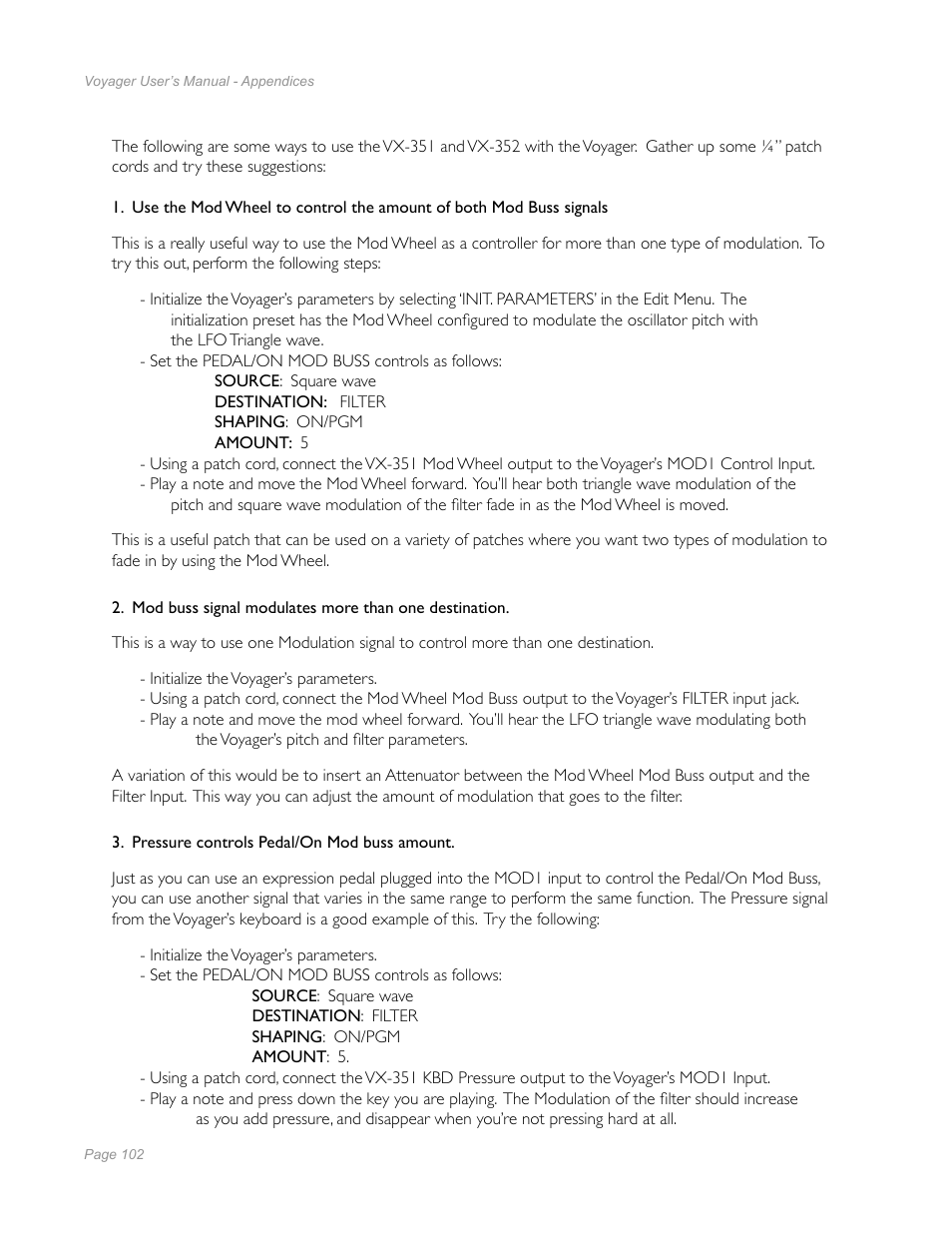 Moog Music Minimoog Voyager Performer Edition User Manual | Page 100 / 116