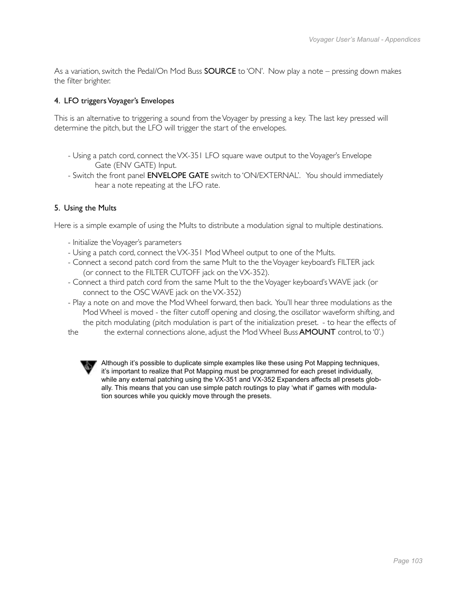 Moog Music Minimoog Voyager Performer Edition User Manual | Page 101 / 116