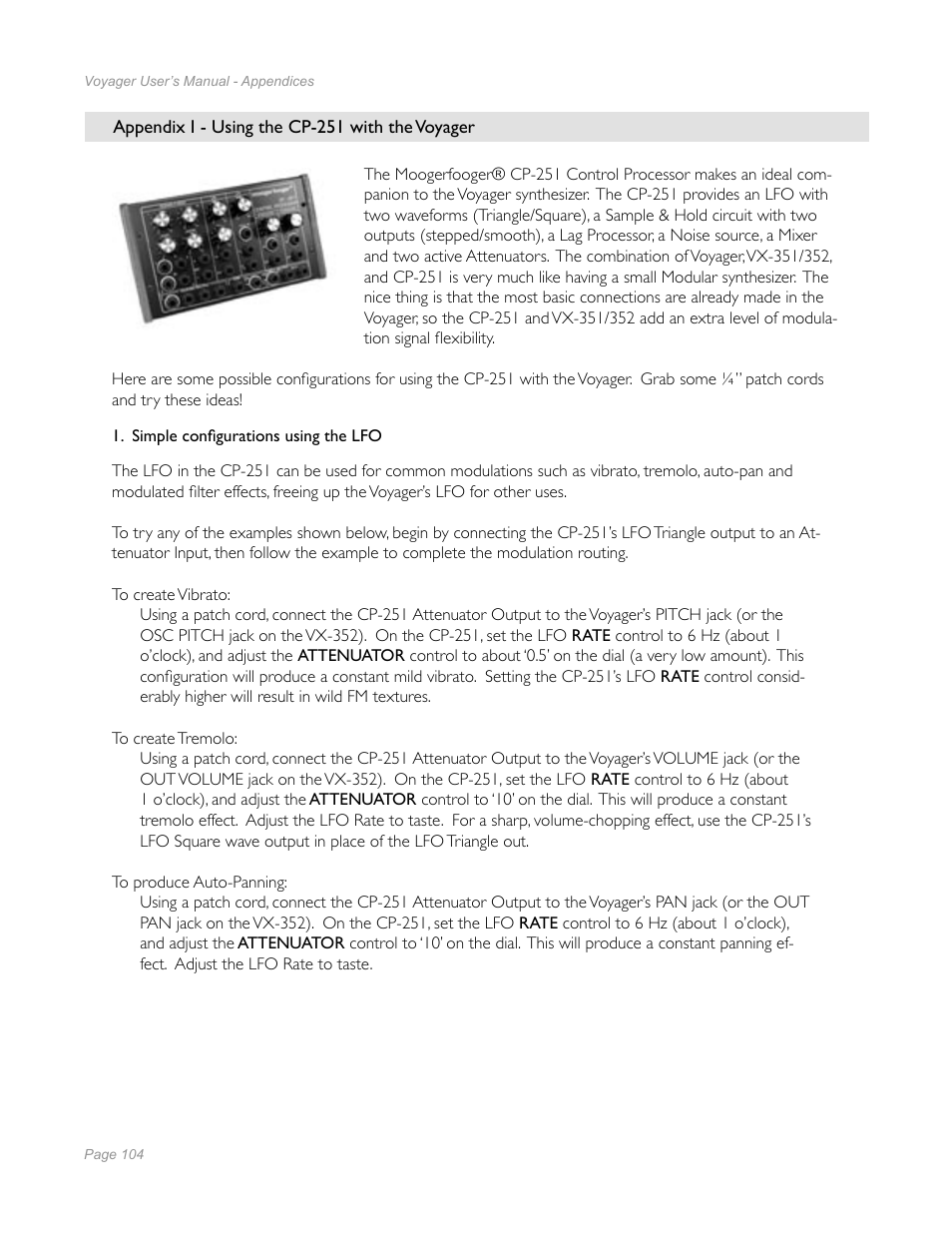 Moog Music Minimoog Voyager Performer Edition User Manual | Page 102 / 116