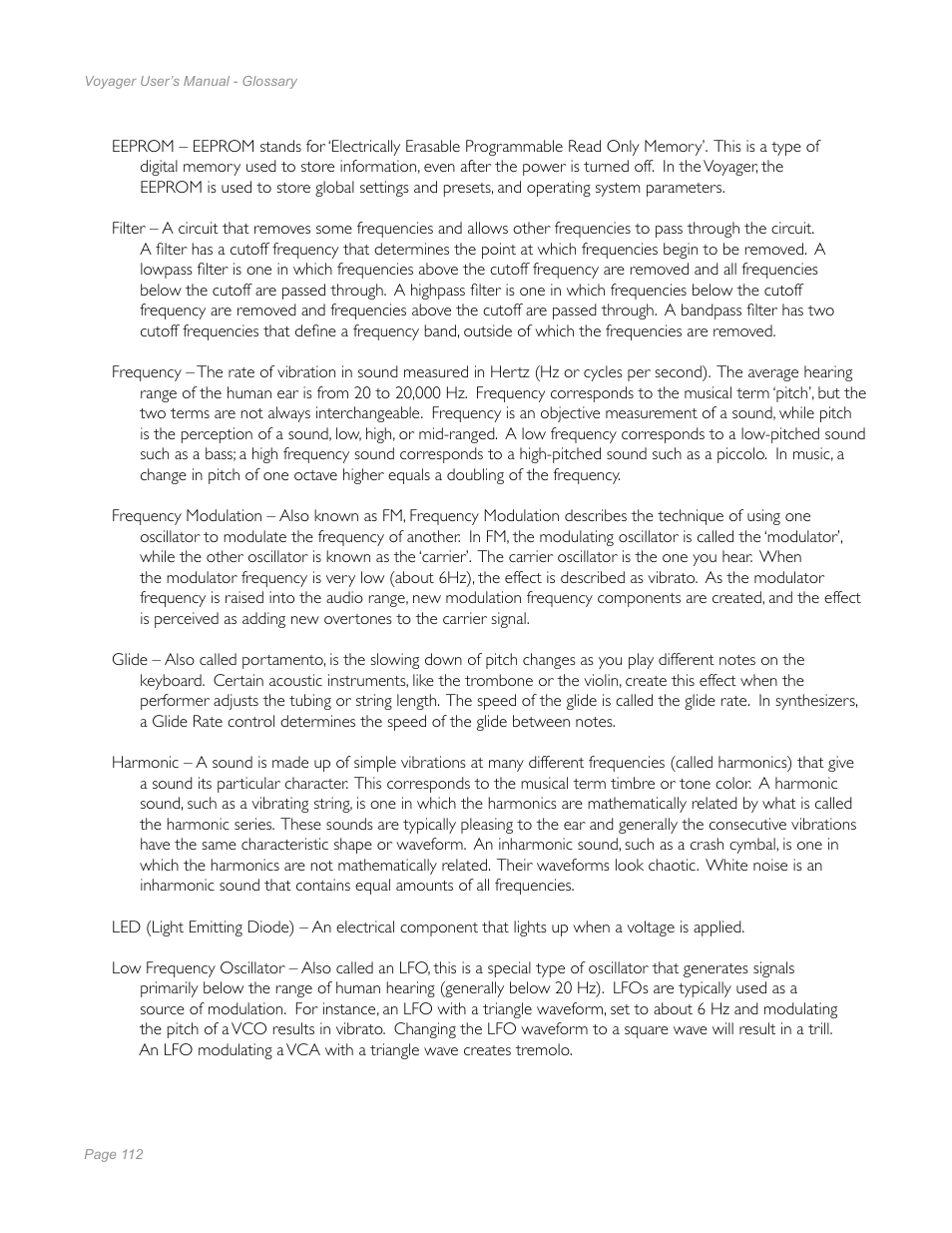 Moog Music Minimoog Voyager Performer Edition User Manual | Page 110 / 116