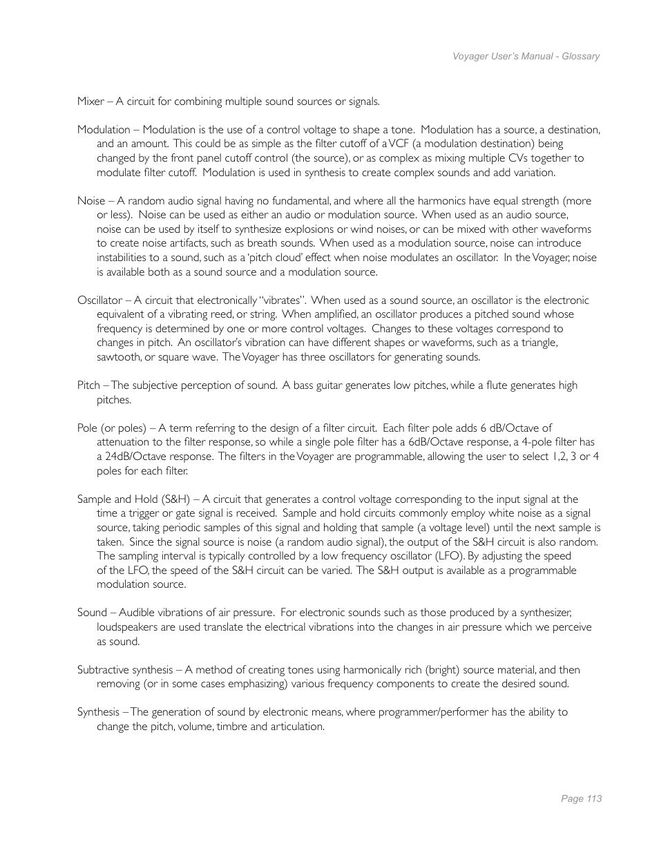 Moog Music Minimoog Voyager Performer Edition User Manual | Page 111 / 116