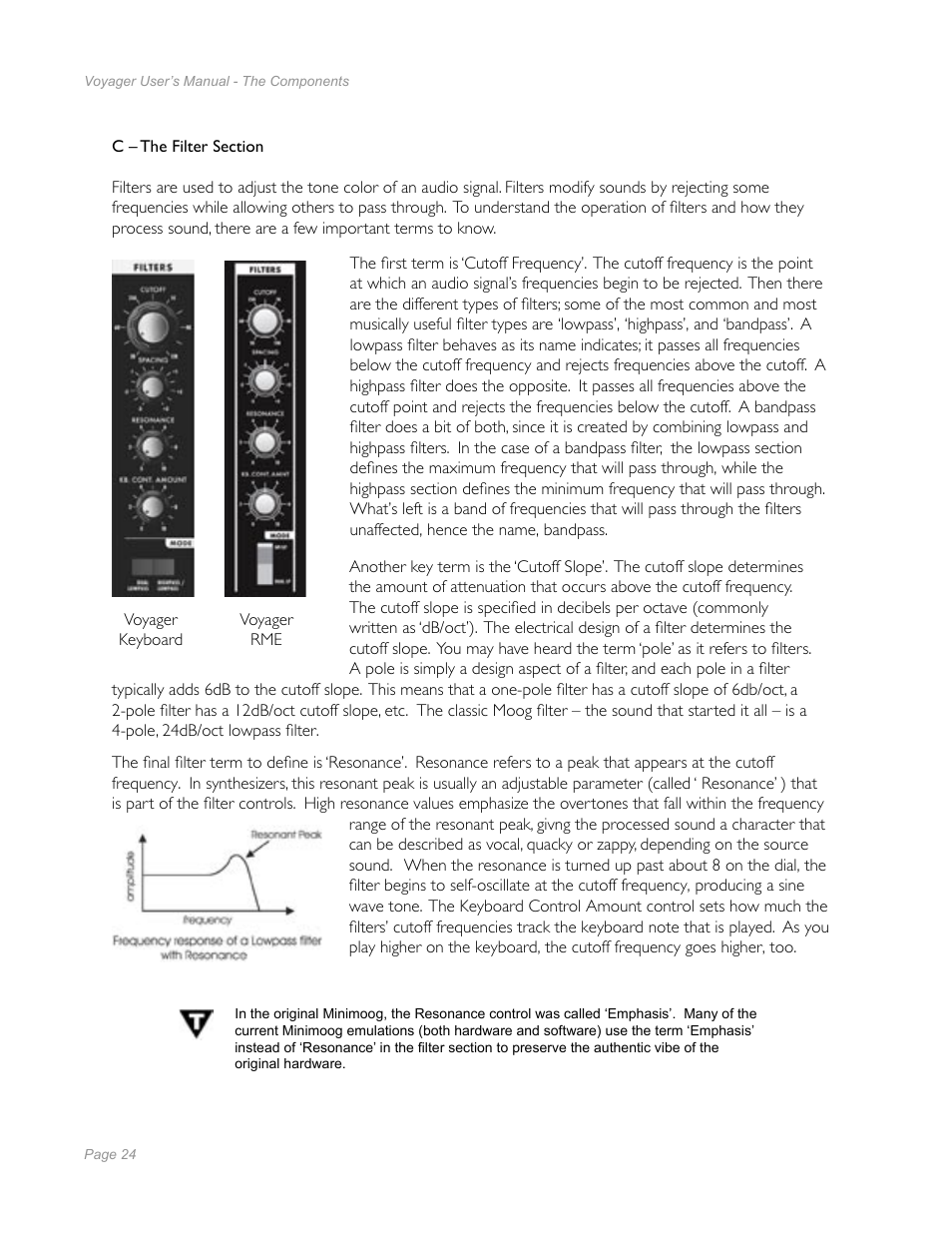 Moog Music Minimoog Voyager Performer Edition User Manual | Page 22 / 116