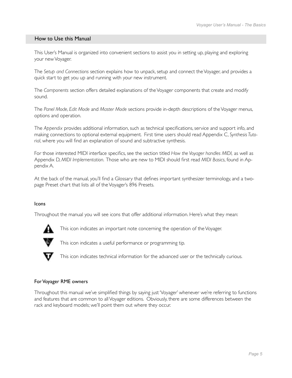 Moog Music Minimoog Voyager Performer Edition User Manual | Page 3 / 116