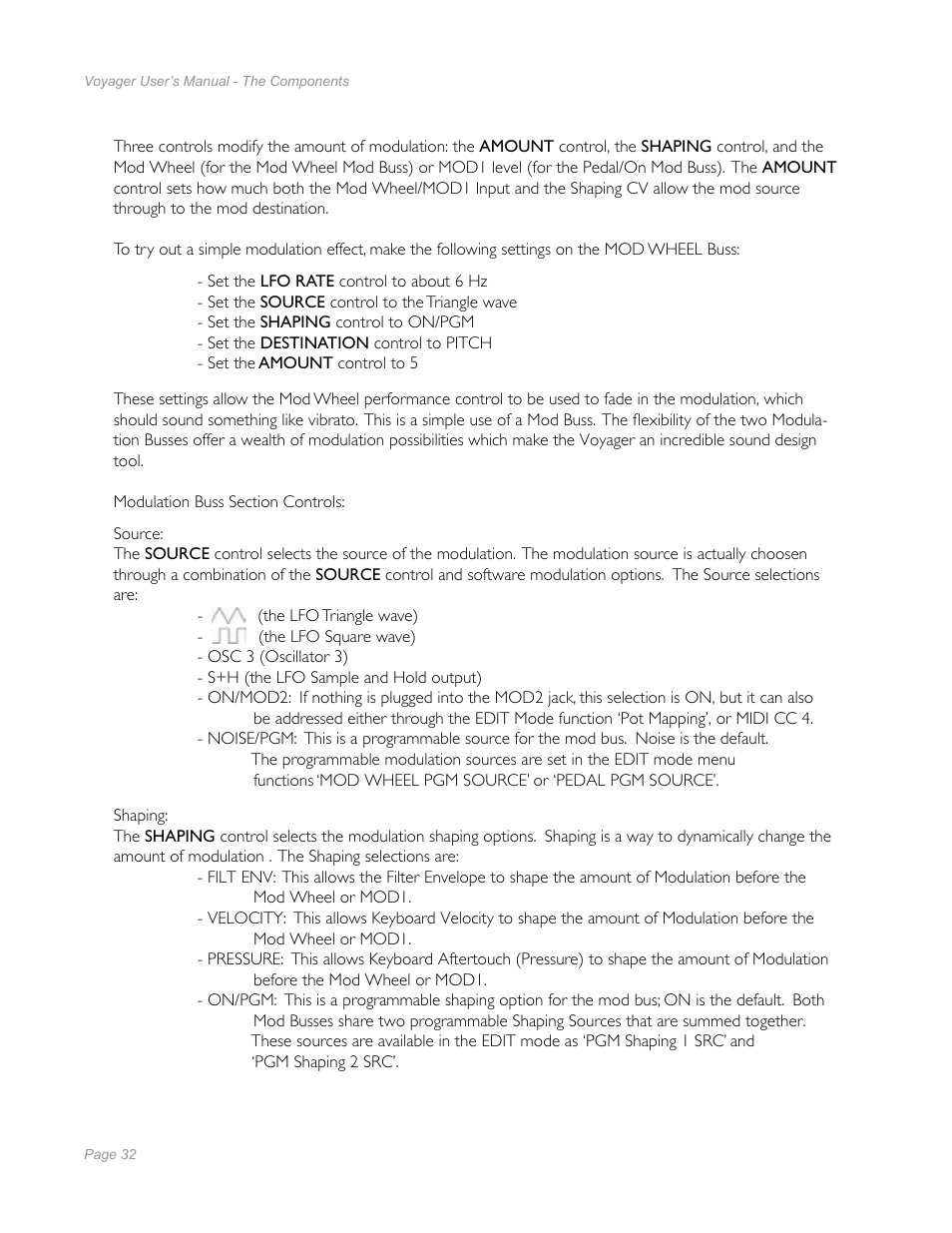Moog Music Minimoog Voyager Performer Edition User Manual | Page 30 / 116