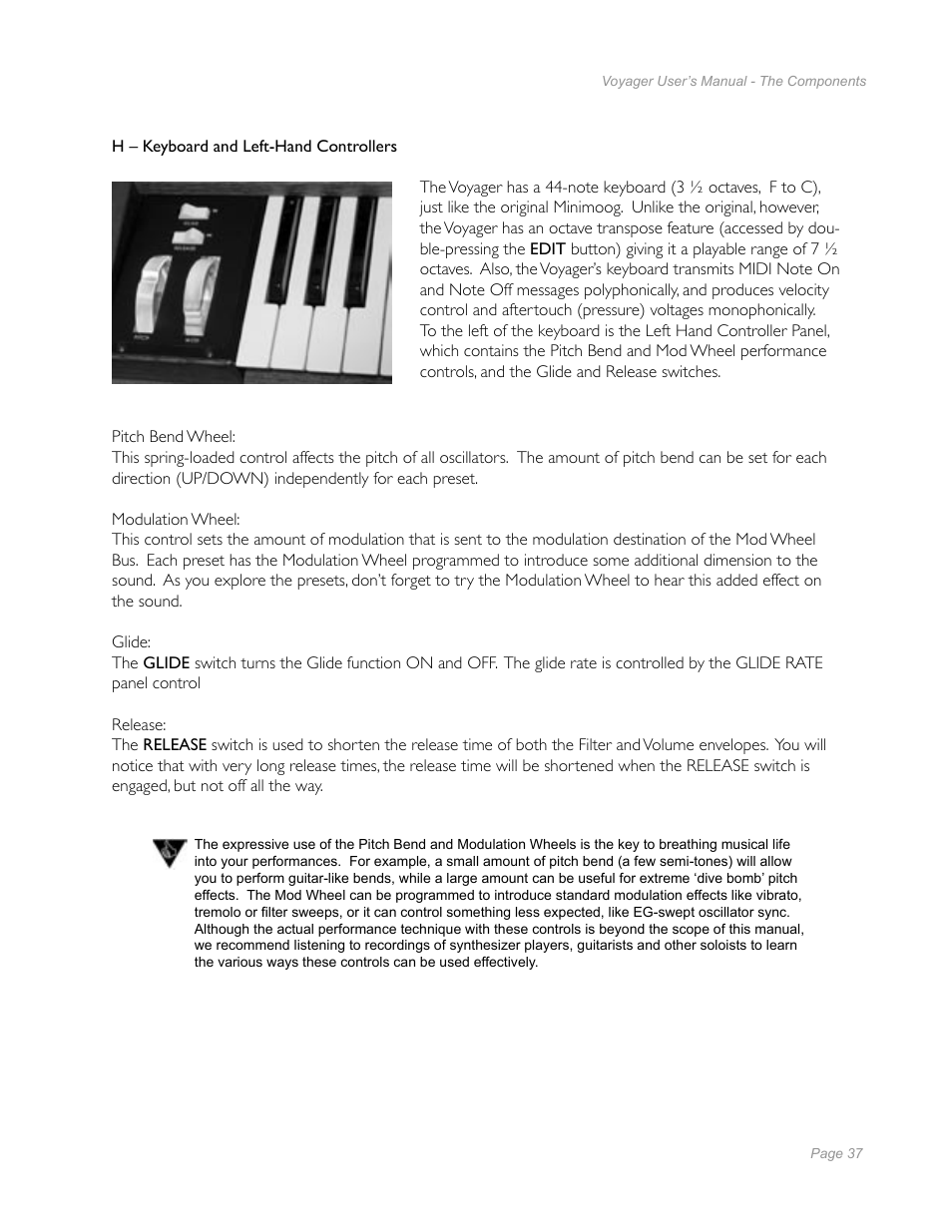 Moog Music Minimoog Voyager Performer Edition User Manual | Page 35 / 116