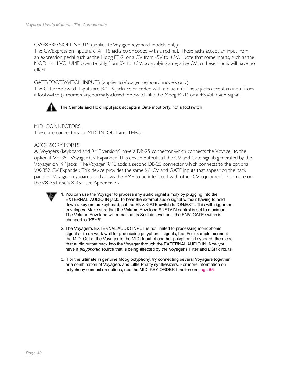 Moog Music Minimoog Voyager Performer Edition User Manual | Page 38 / 116