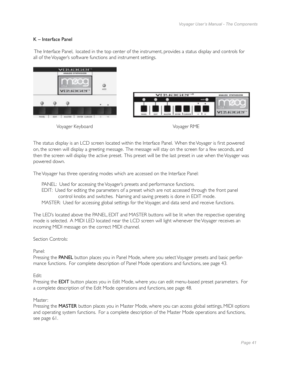 Moog Music Minimoog Voyager Performer Edition User Manual | Page 39 / 116