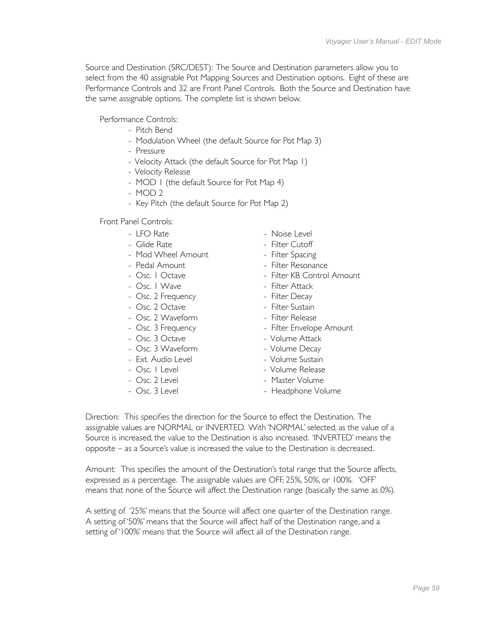 Moog Music Minimoog Voyager Performer Edition User Manual | Page 57 / 116