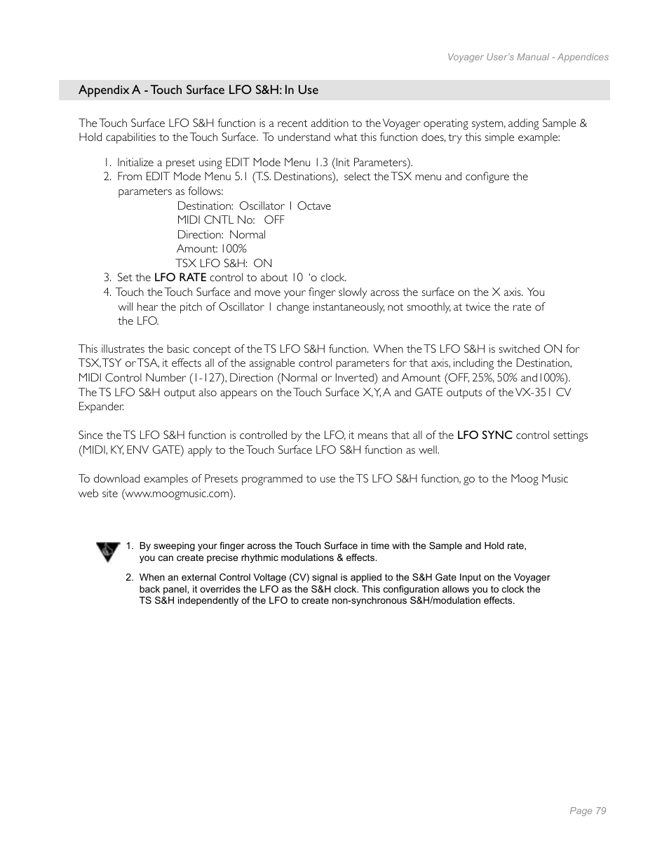Moog Music Minimoog Voyager Performer Edition User Manual | Page 77 / 116