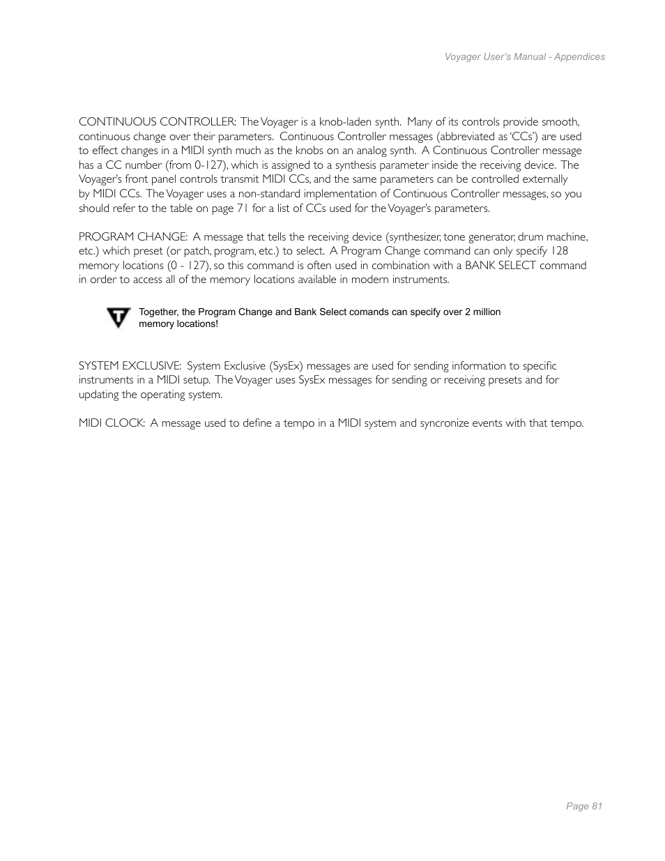 Moog Music Minimoog Voyager Performer Edition User Manual | Page 79 / 116