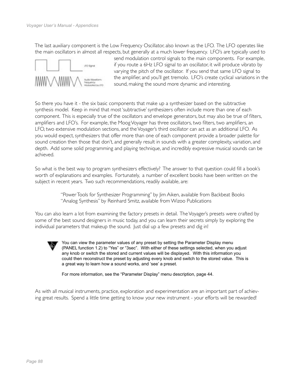 Moog Music Minimoog Voyager Performer Edition User Manual | Page 86 / 116