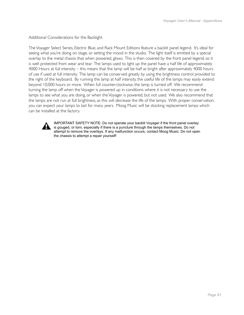 Moog Music Minimoog Voyager Performer Edition User Manual | Page 89 / 116