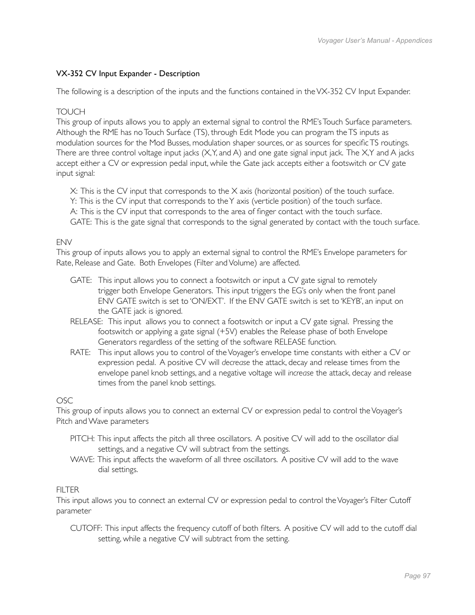 Moog Music Minimoog Voyager Performer Edition User Manual | Page 95 / 116