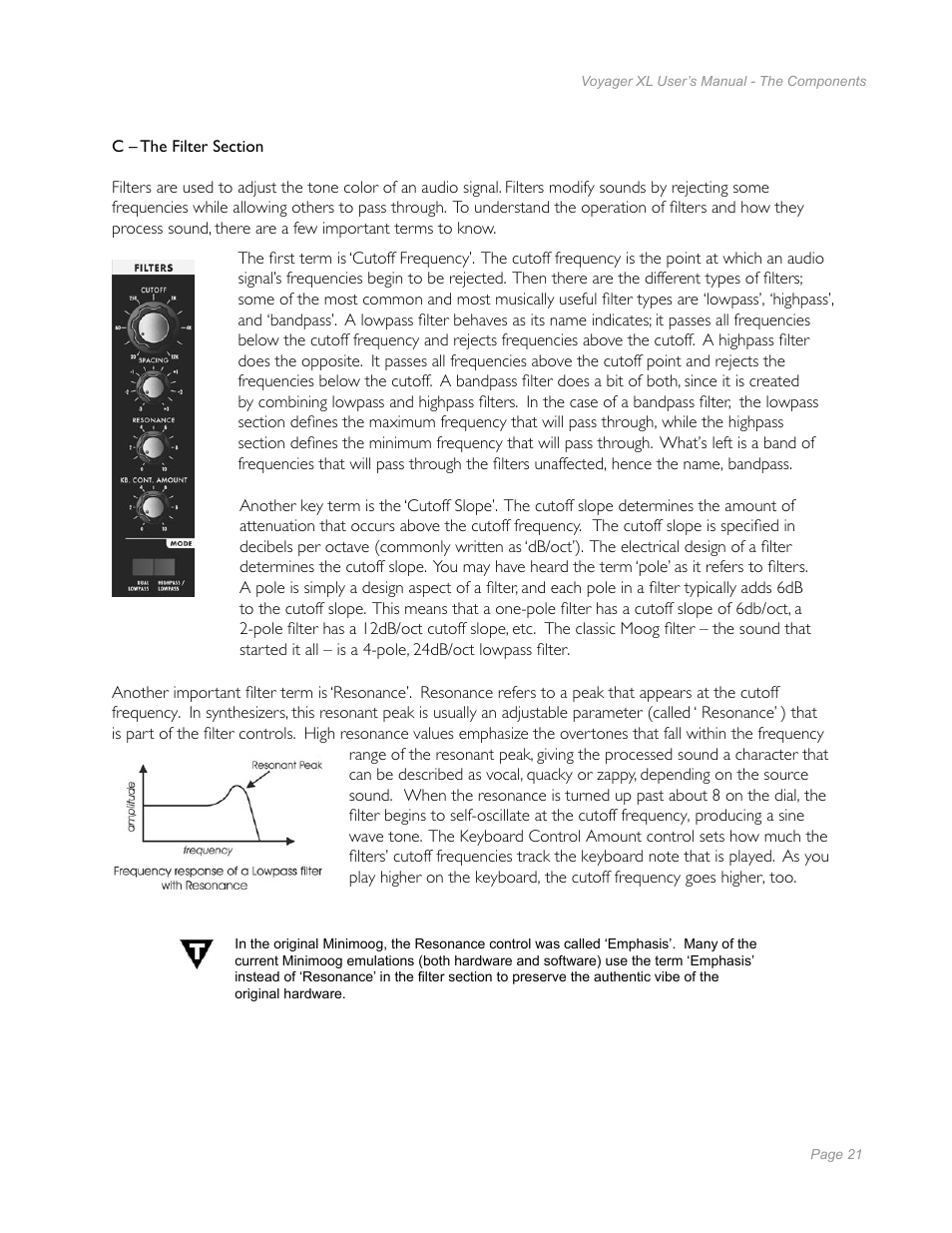 Moog Music Minimoog Voyager XL User Manual | Page 19 / 100
