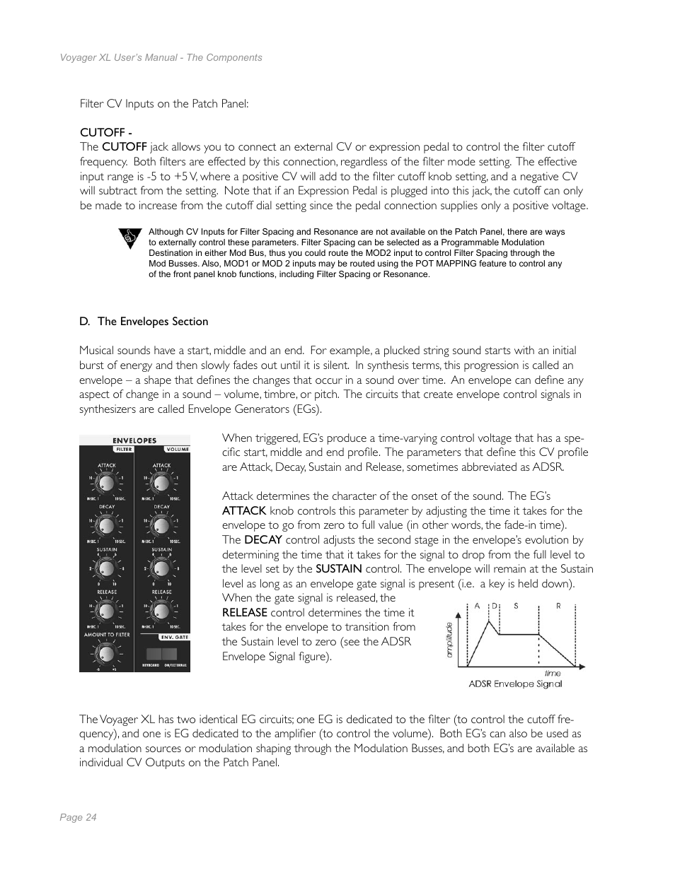 Moog Music Minimoog Voyager XL User Manual | Page 22 / 100