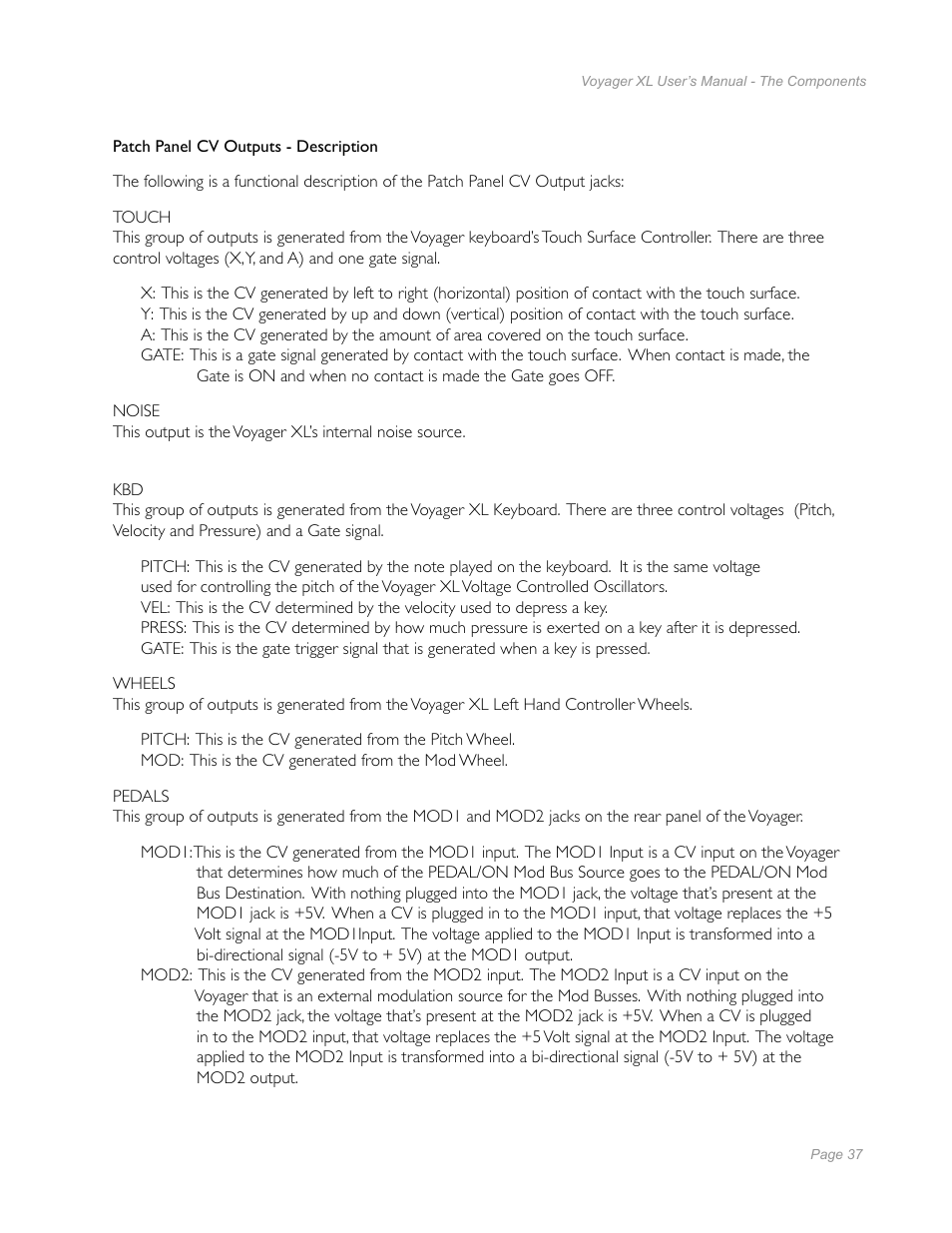 Moog Music Minimoog Voyager XL User Manual | Page 35 / 100