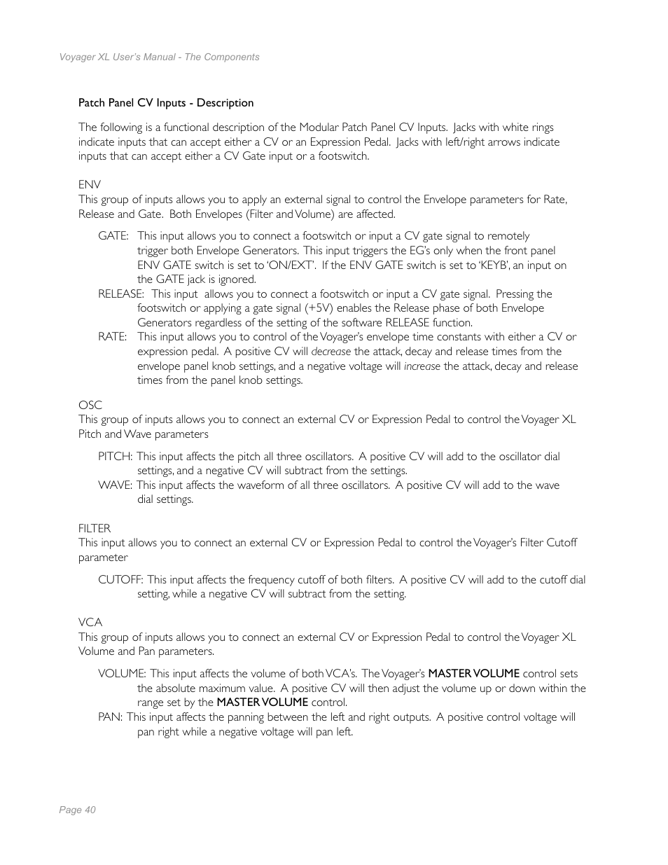 Moog Music Minimoog Voyager XL User Manual | Page 38 / 100