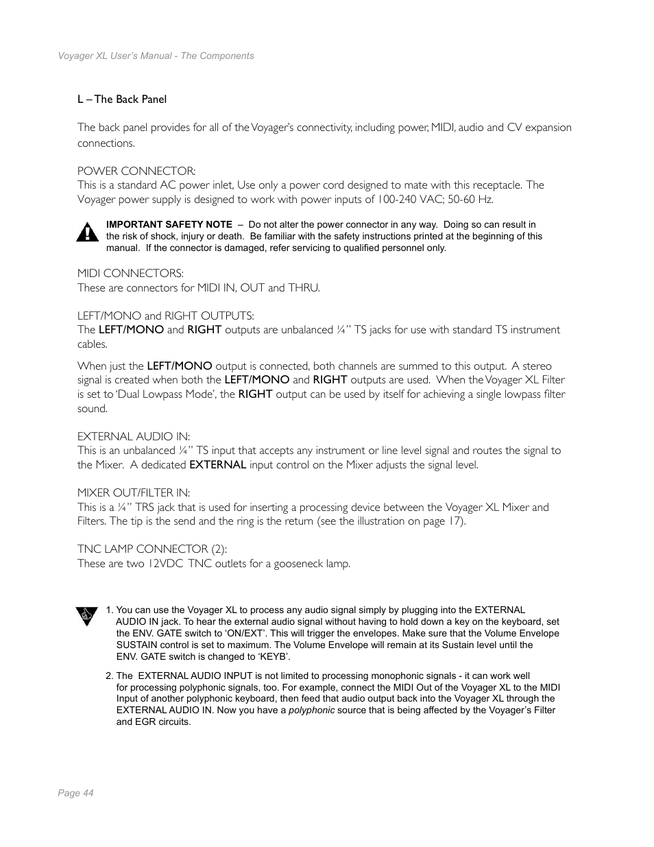 Moog Music Minimoog Voyager XL User Manual | Page 42 / 100