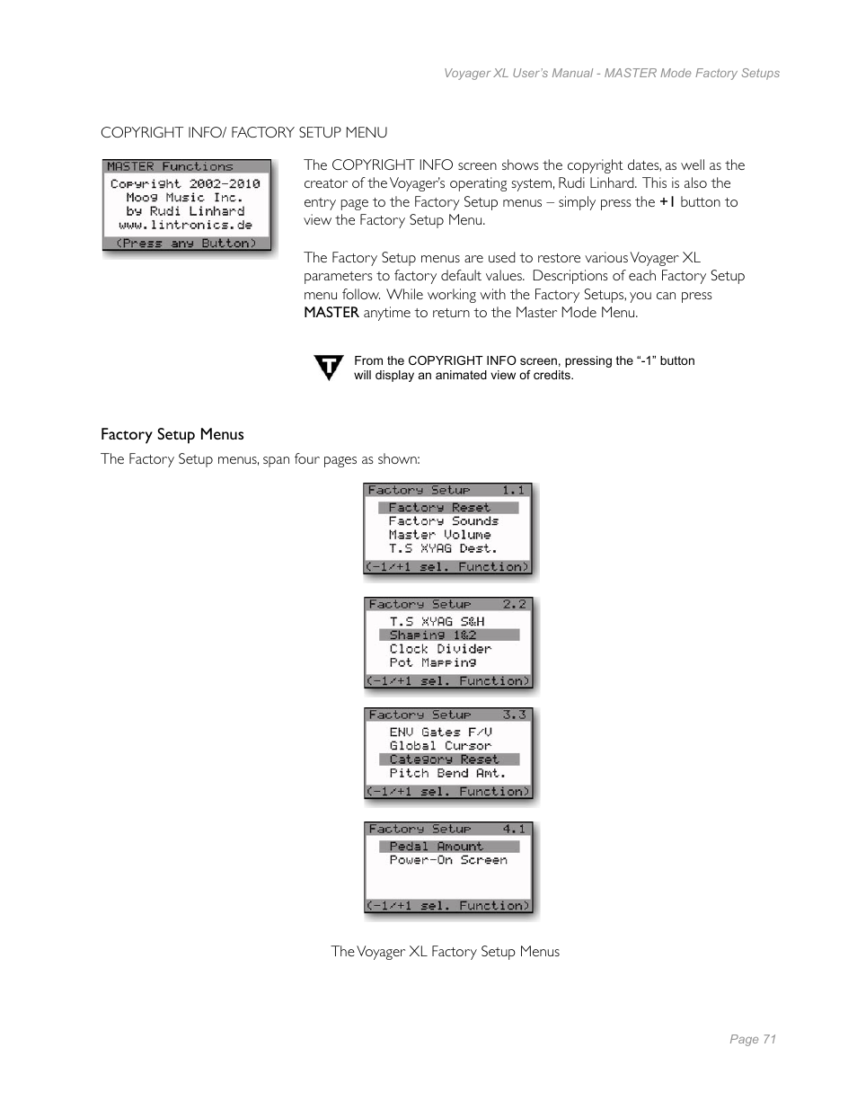 Moog Music Minimoog Voyager XL User Manual | Page 69 / 100