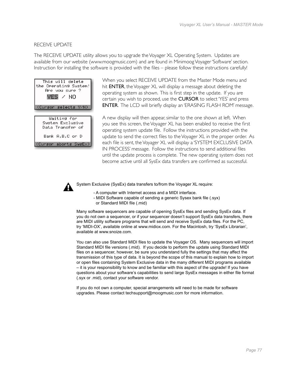 Moog Music Minimoog Voyager XL User Manual | Page 75 / 100
