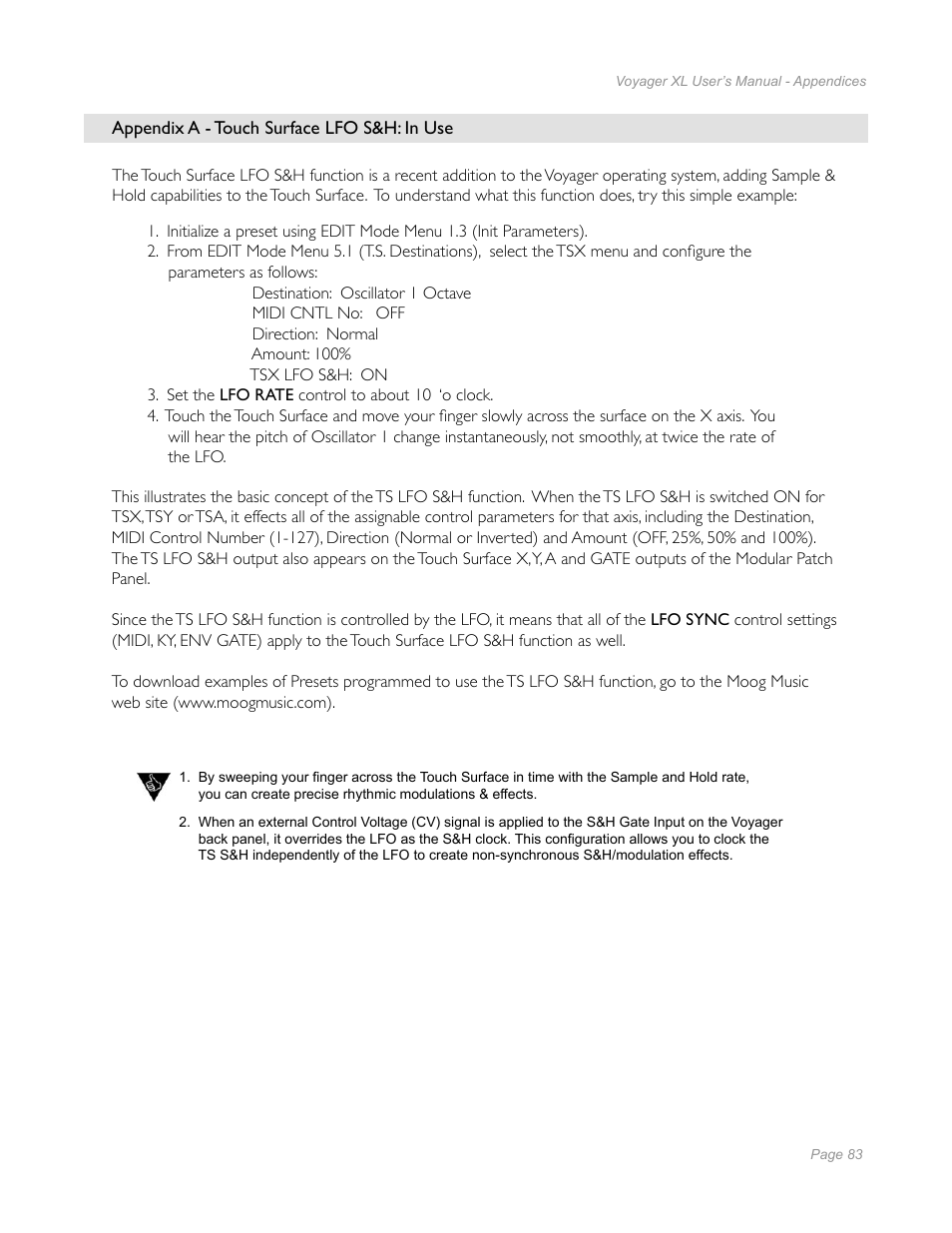 Moog Music Minimoog Voyager XL User Manual | Page 81 / 100