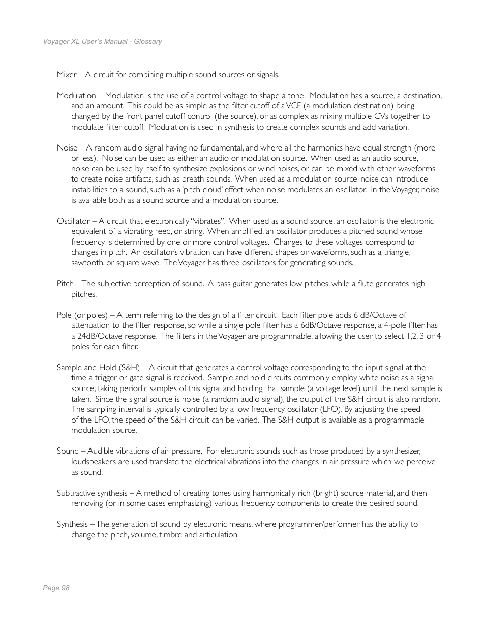 Moog Music Minimoog Voyager XL User Manual | Page 96 / 100