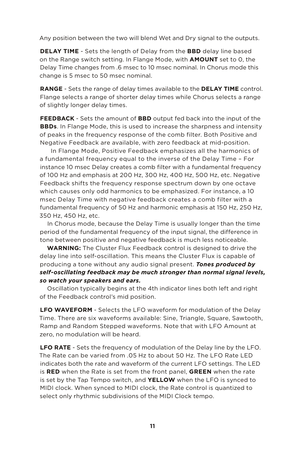 Moog Music MF-108M Cluster Flux User Manual | Page 11 / 20