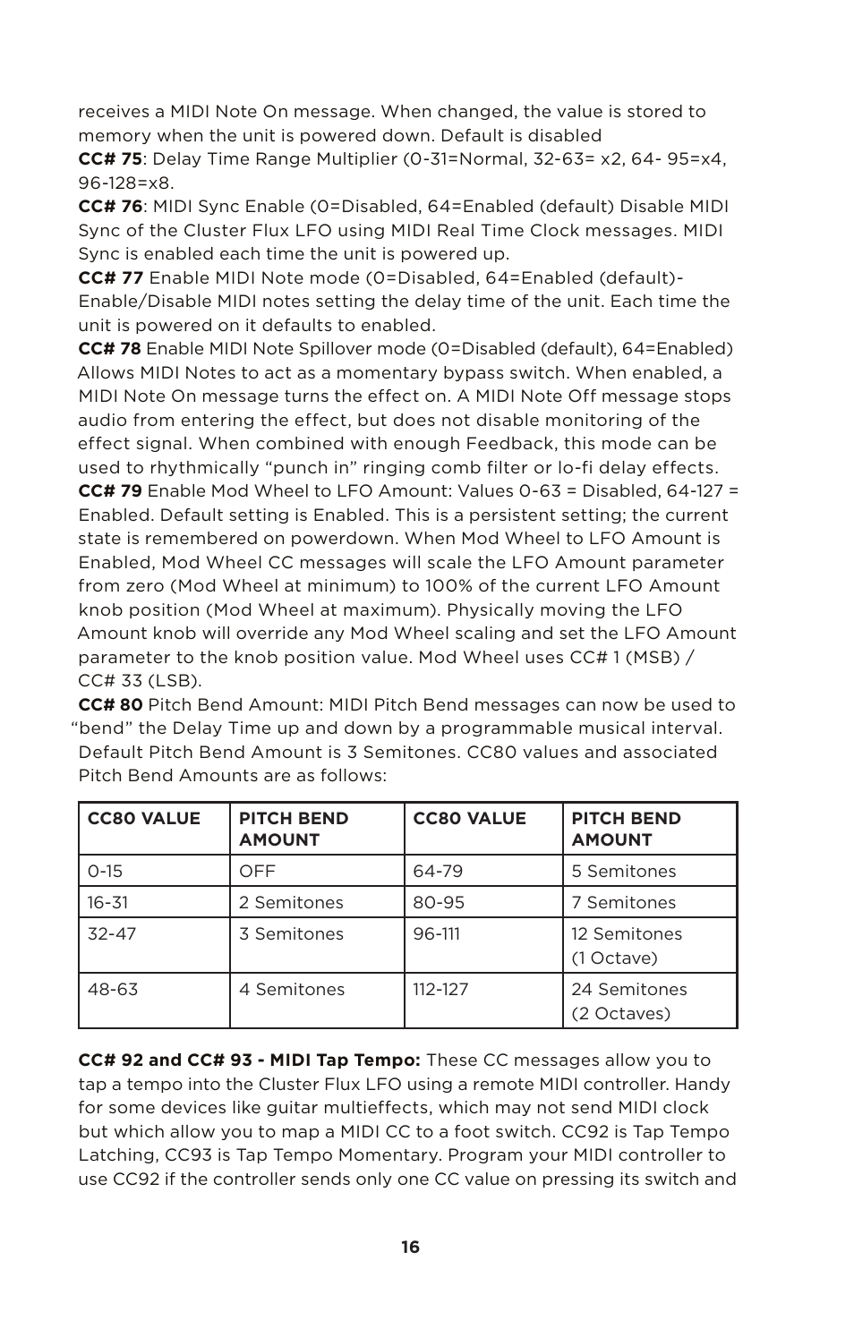 Moog Music MF-108M Cluster Flux User Manual | Page 16 / 20