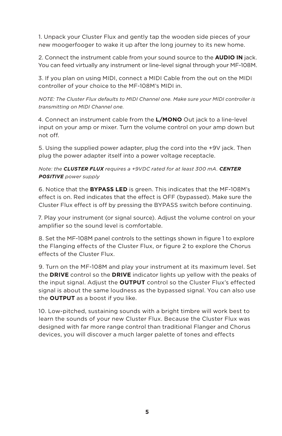 Moog Music MF-108M Cluster Flux User Manual | Page 5 / 20