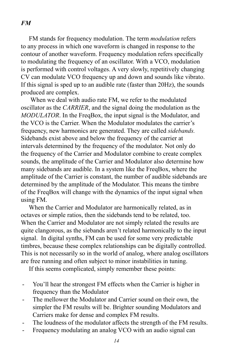 Moog Music MF-107 FreqBox User Manual | Page 14 / 28