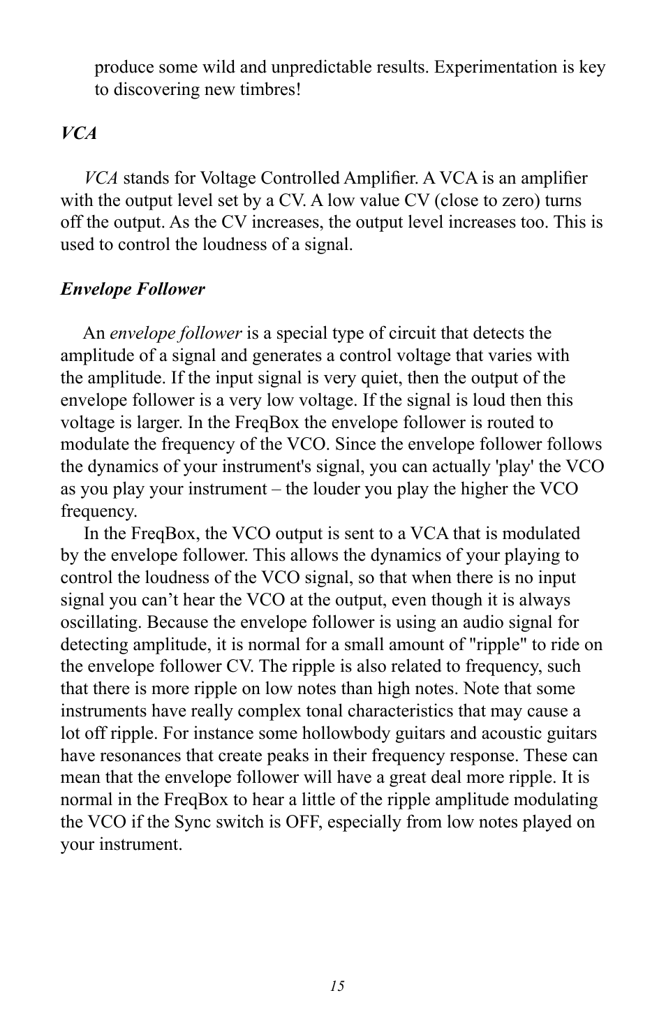 Moog Music MF-107 FreqBox User Manual | Page 15 / 28