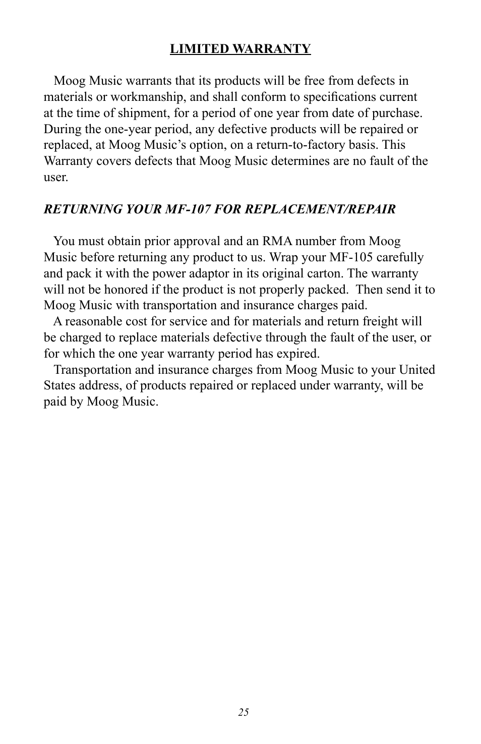 Moog Music MF-107 FreqBox User Manual | Page 25 / 28