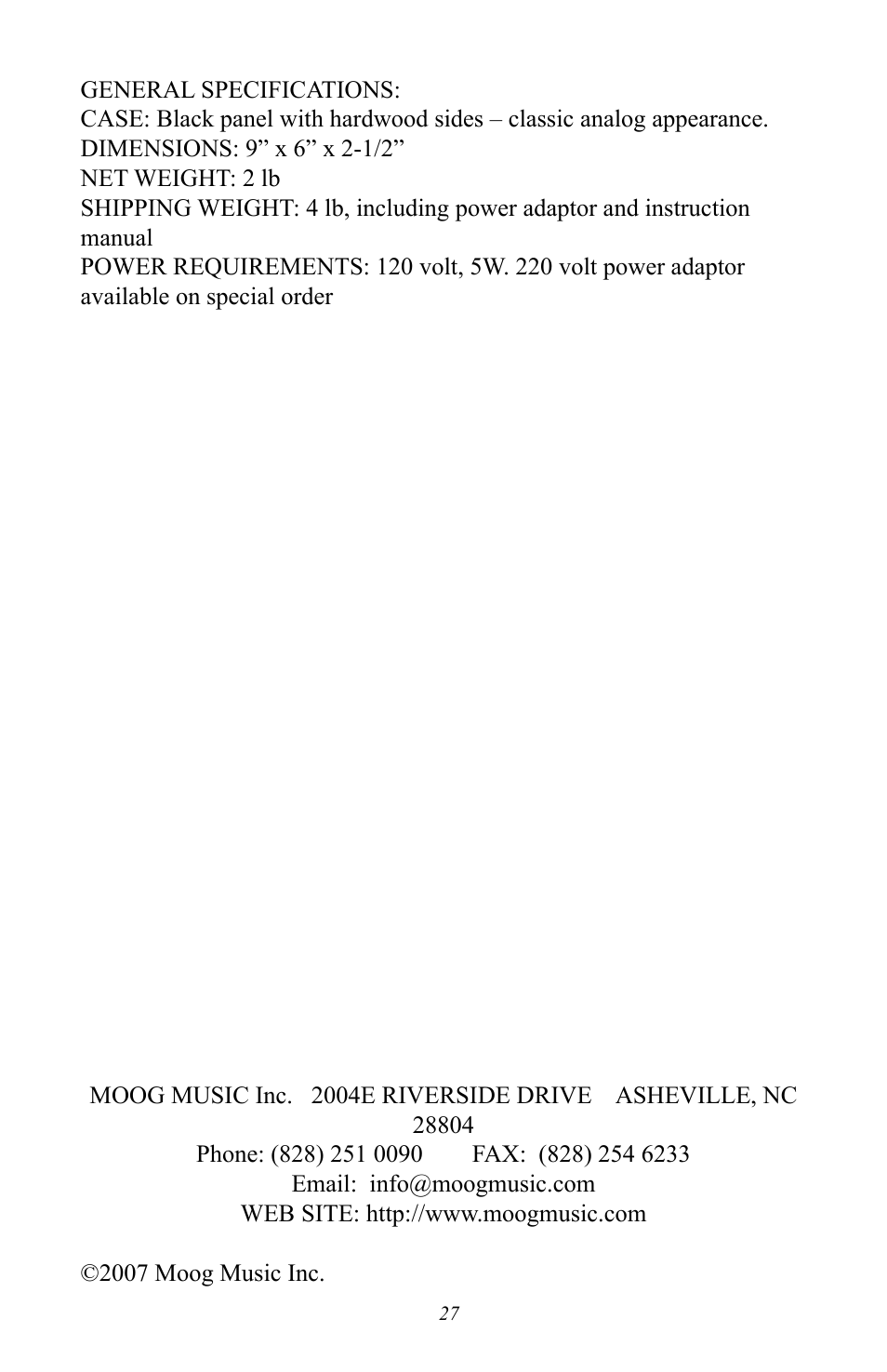 Moog Music MF-107 FreqBox User Manual | Page 27 / 28