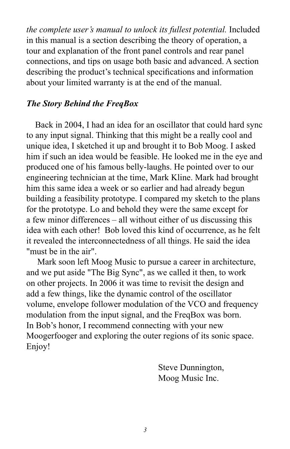 Moog Music MF-107 FreqBox User Manual | Page 3 / 28